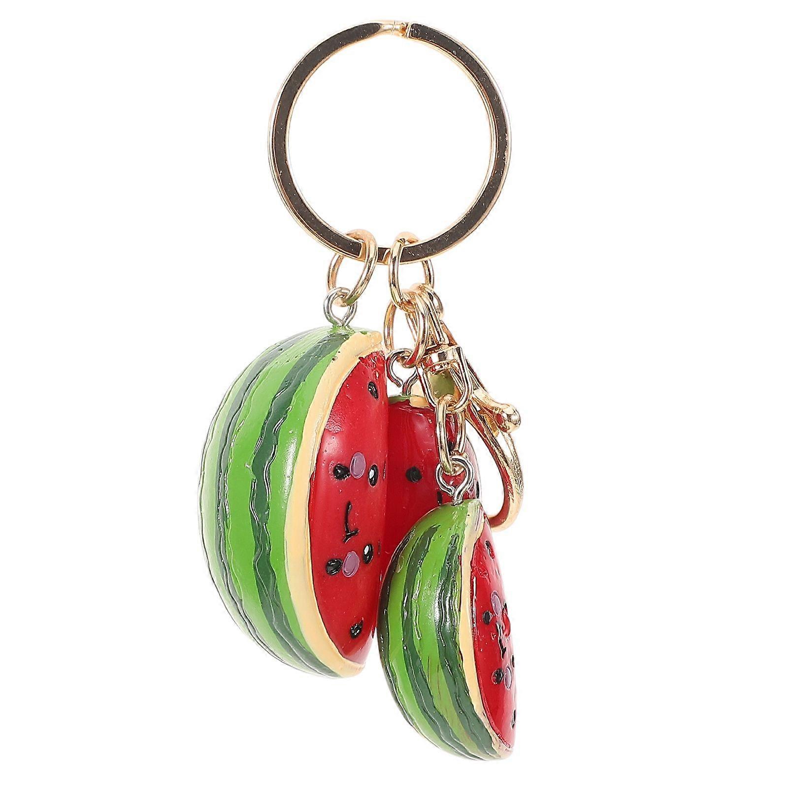 Simulation pastèque pendentif porte-clés Mini fausse pastèque suspendu charme bricolage sac pendentif