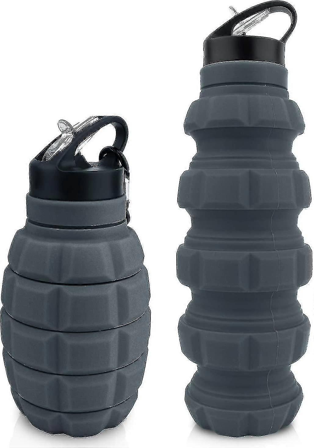 折りたたみ式飲料ボトル手榴弾580ml、BPAフリー、漏れ防止ウォーターボトル、シリコーン製、食品安全、自転車用スポーツボトル、スポーツ、フェスティバ