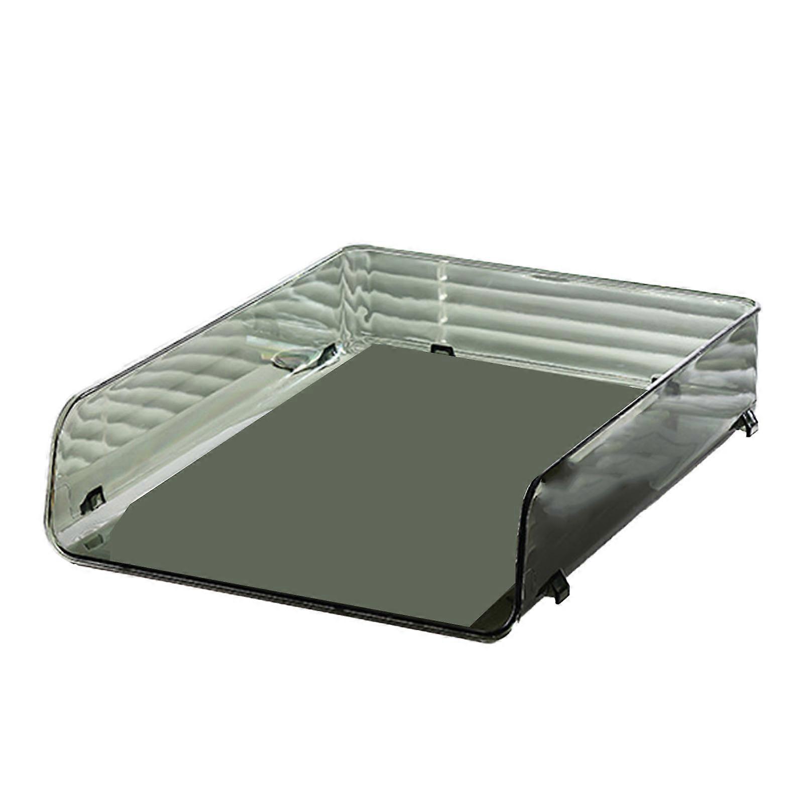A4 Paper Storage Box Stackable Plastic Large Opening Single Layer Desktop File Organizer for Office