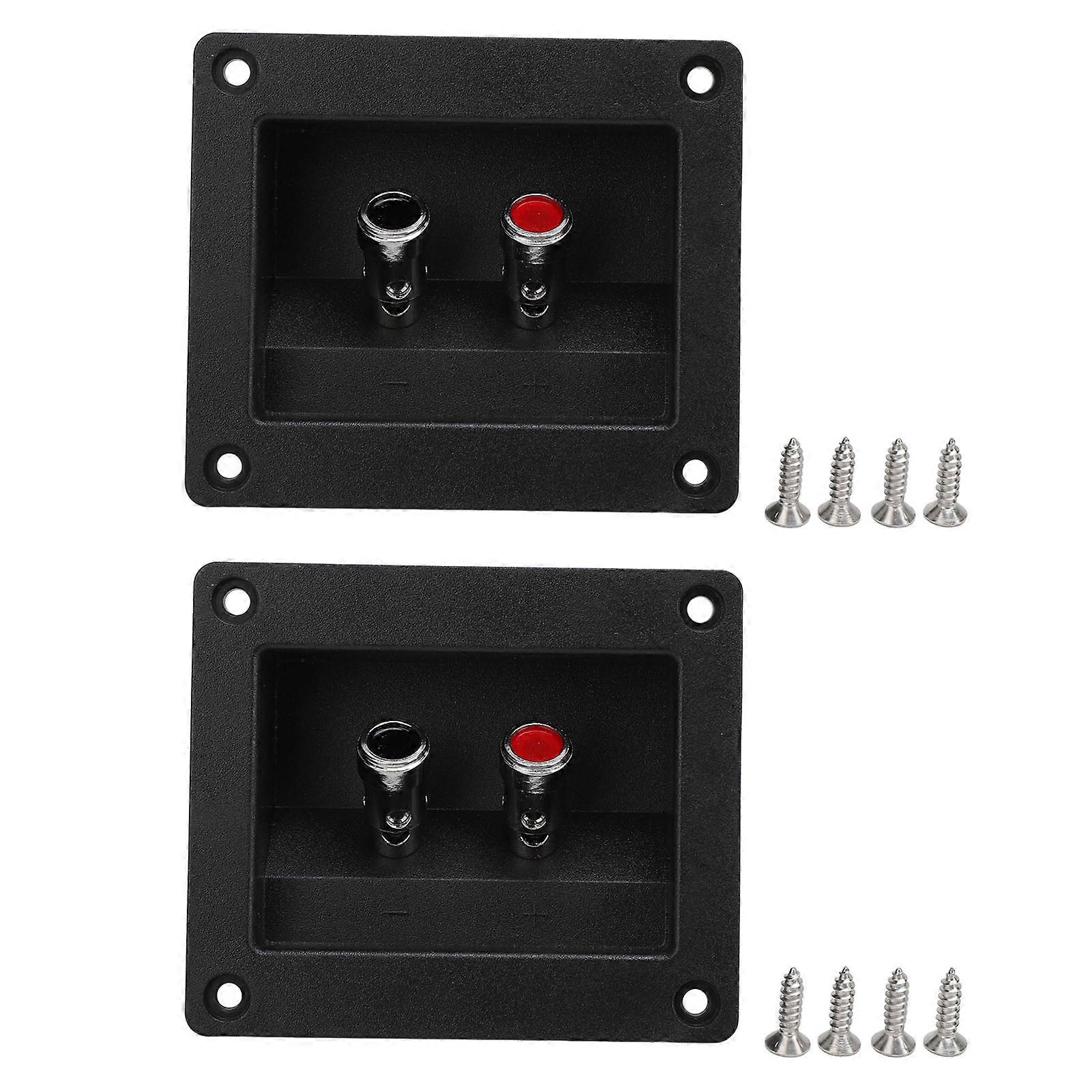 2PCS Speaker Box Terminal Subwoofer Box Terminal Cup Spring Loaded Jacks Double Binding Post Speaker Terminal Plates for Car RV Boat