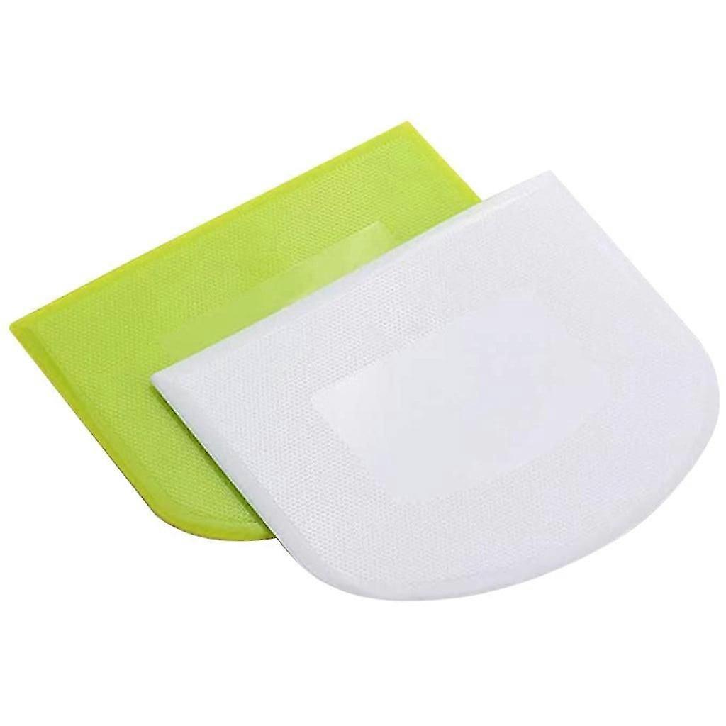 2 Pcs Flexible Plastic Bowl Spatula And Bench Scraper