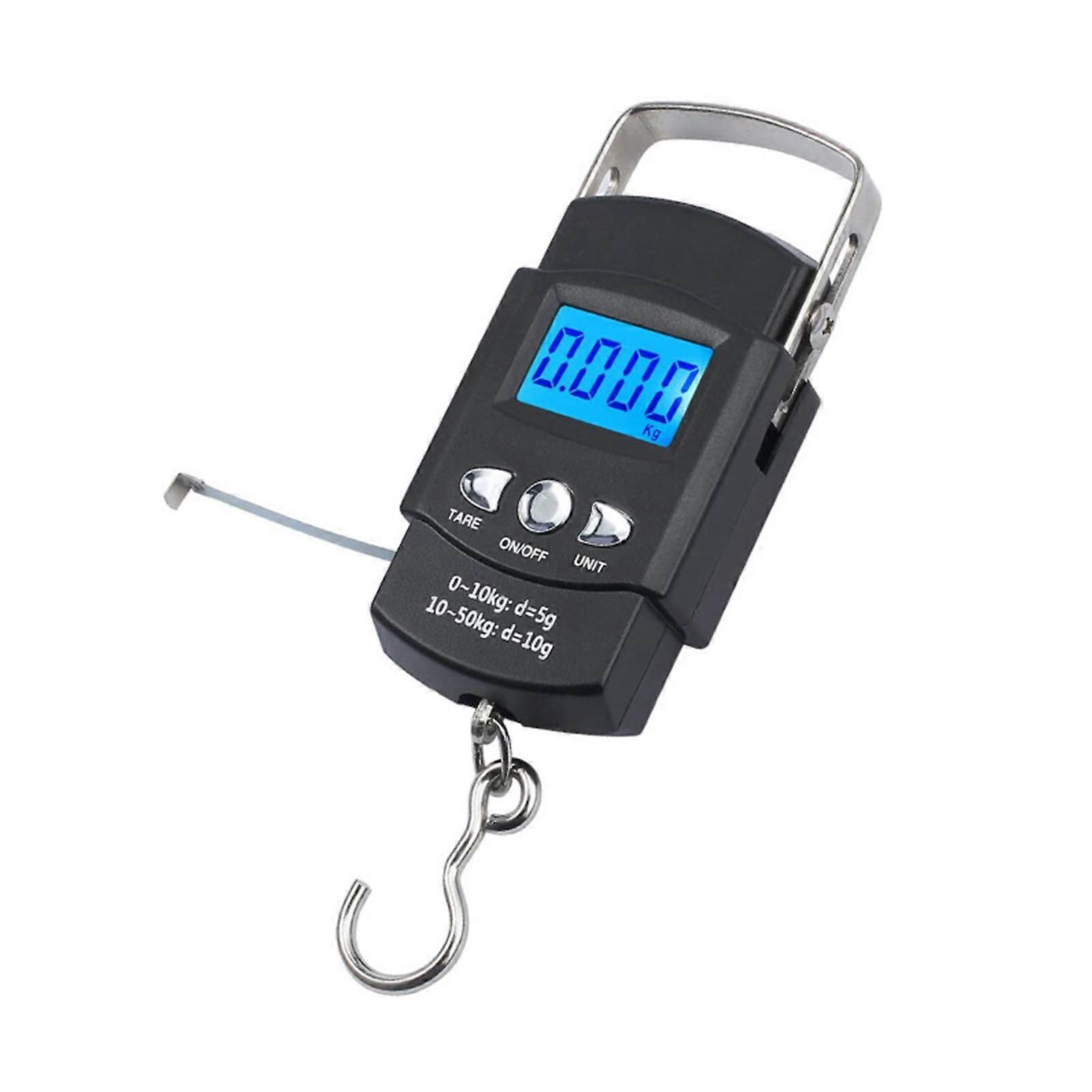 Compact 50kg Portable Luggage Scale with Hook and Measuring Tape