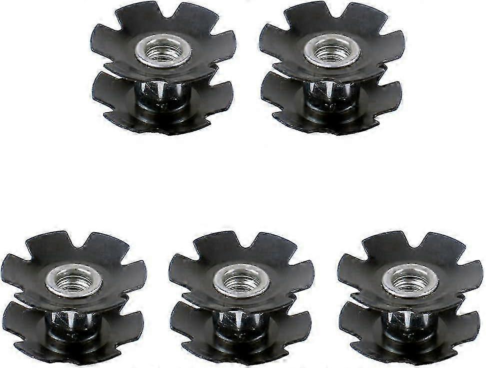5 stk sykkelgaffel stjernemutter universal headset stjernemutter sykling fjellvei for gaffel 1-1/8" (28.6mm), svart