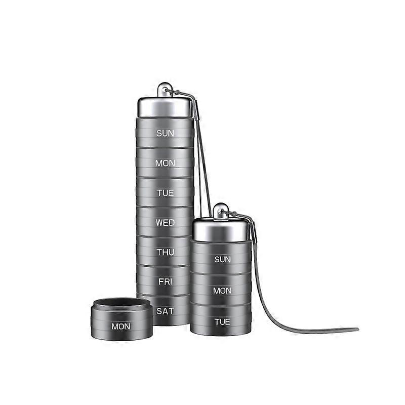 Outdoor Metal Pill Box 7-Grid Sealed Waterproof With Rubber Ring
