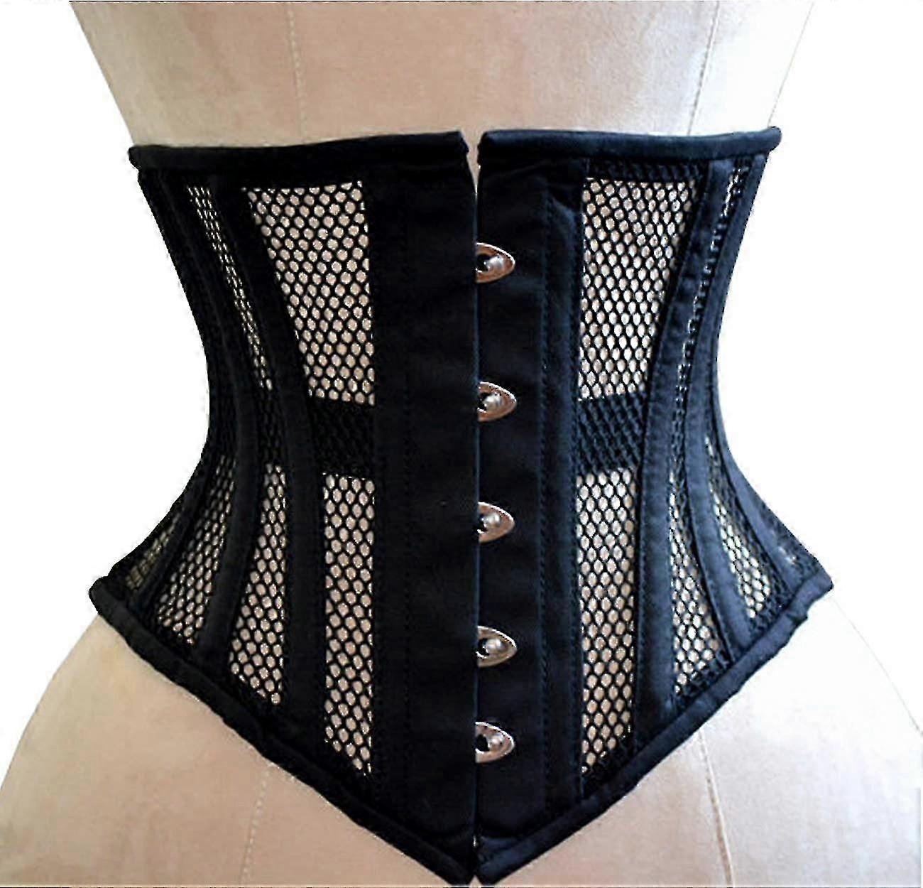Heavy Duty Steel Boned Waist Trainer Shaper Womens Underbust Mesh Corset