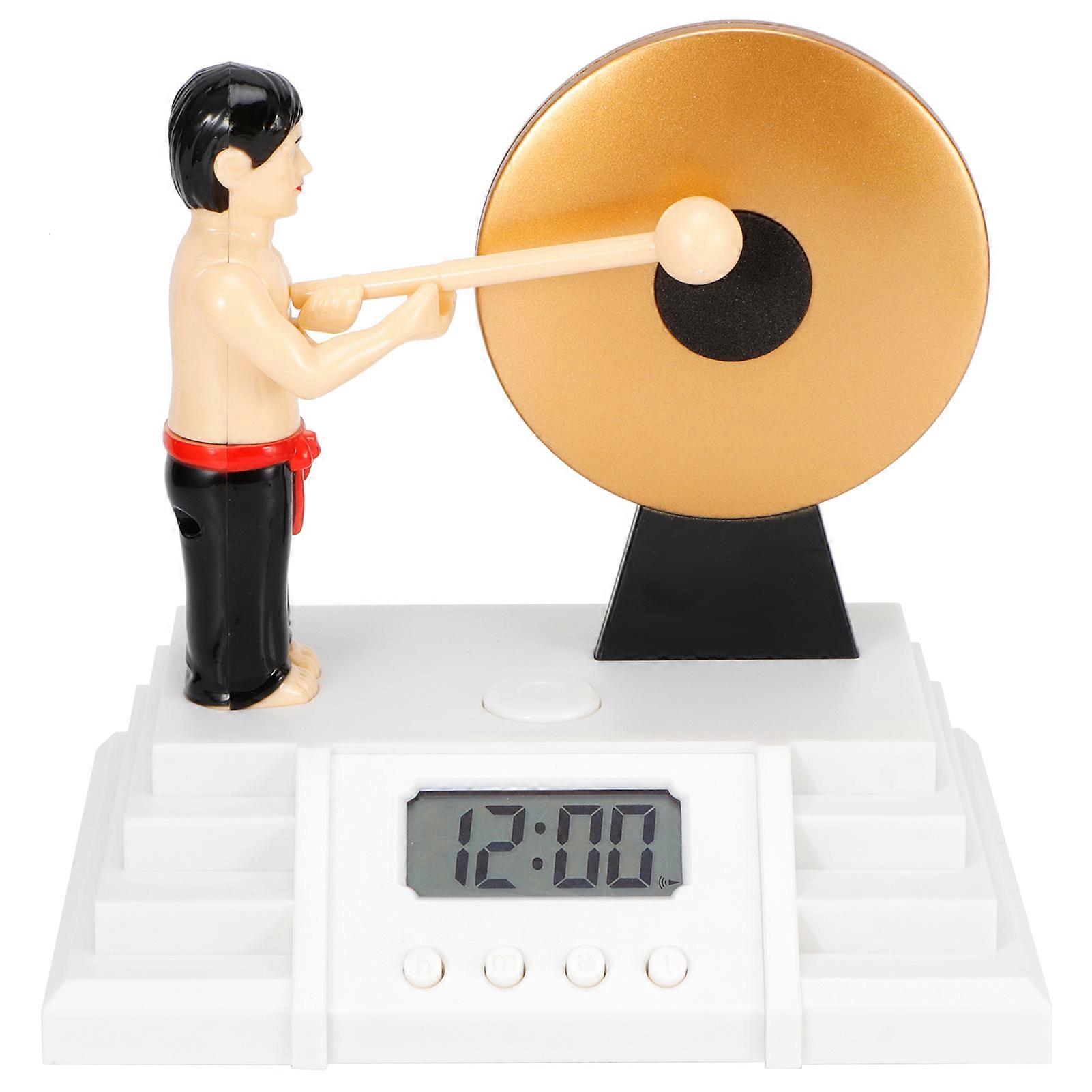 LCD Digital Alarm Clock Playing Gongs Interaction Desktop Table Clock Home Decoration