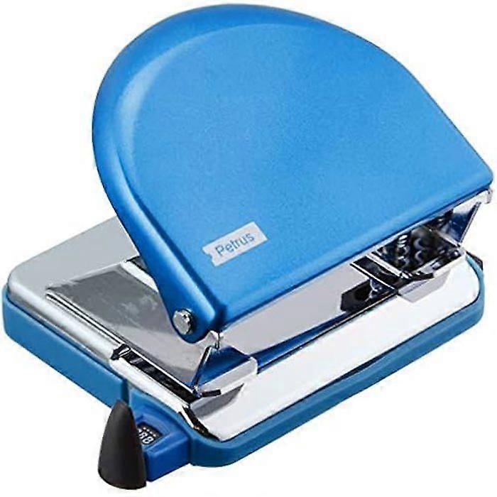 Desk Hole Punch - PETRUS - Model 626518 - 2 holes - Metallic blue color - WOW range