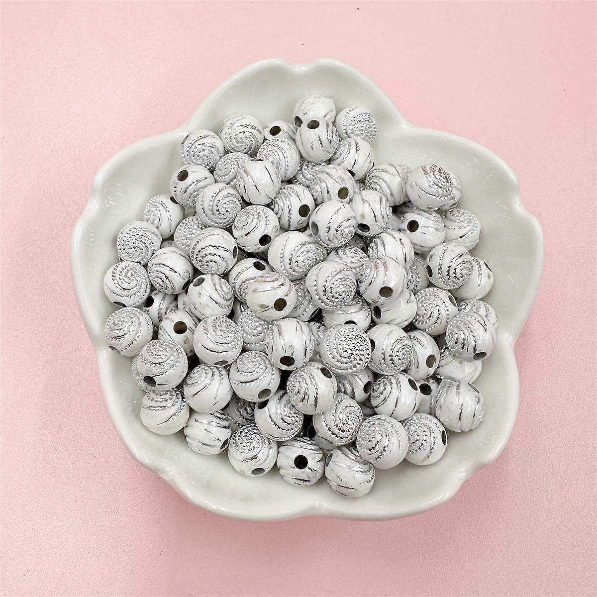 100 Pcs Spacer Beads 8mm Jewelry Making Rhinestone Loose Beads Acrylic