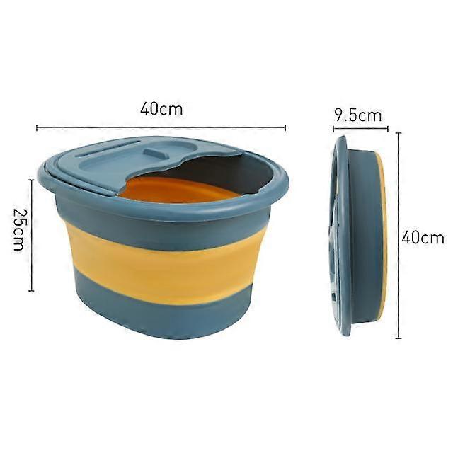 Foldable Foot Bath Soaking Bath Tub Basin Spa Foldable Footbath Tub with Cover Lid Massage Bath Bucket Soak Feet Container