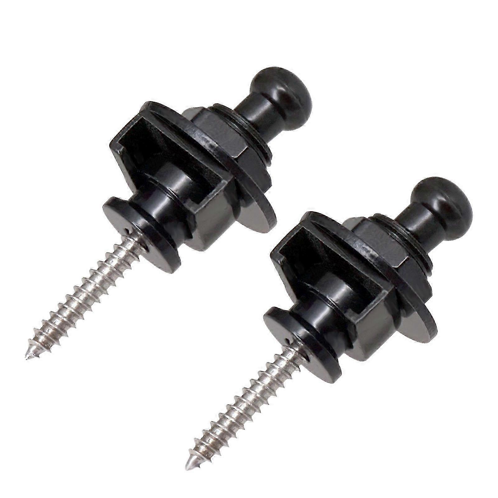 2Pcs Guitar Strap Button End Peg Skid Proof Metal Round Head Instrument Accessory Set Kit