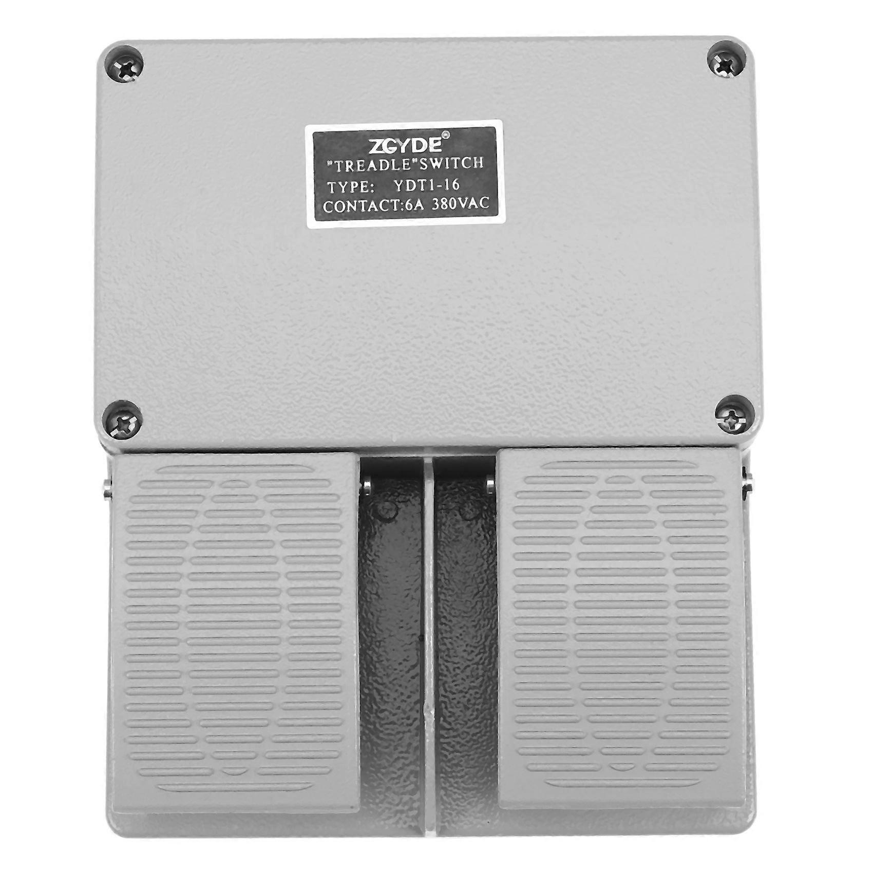 Foot switch YDT1-16 aluminum shell gray double pedal switch
