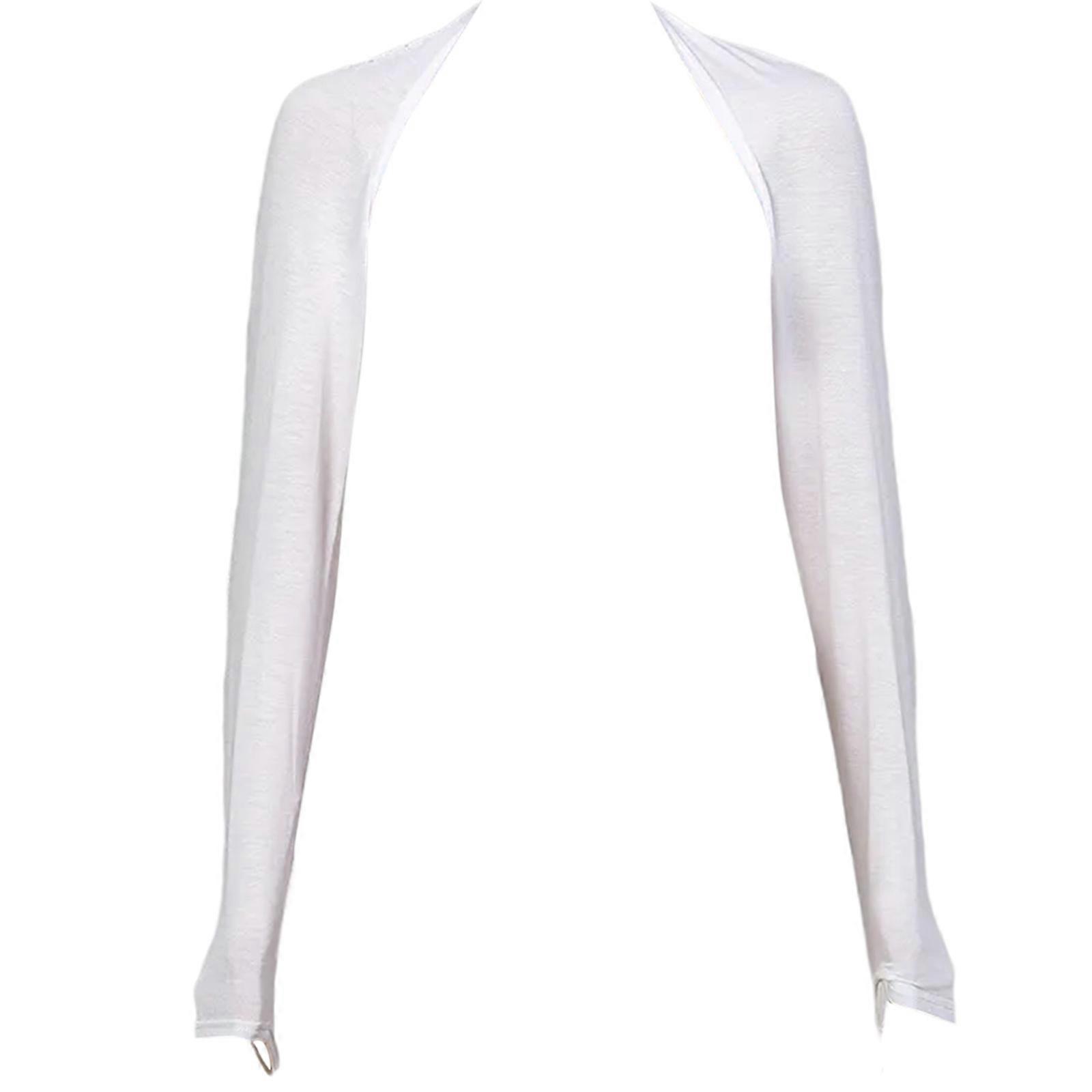 旅行用日焼け止め薄型ショール通気性ショルダーラップ日焼け止めアームプロテクター屋外用長袖ショールラップ ホワイト