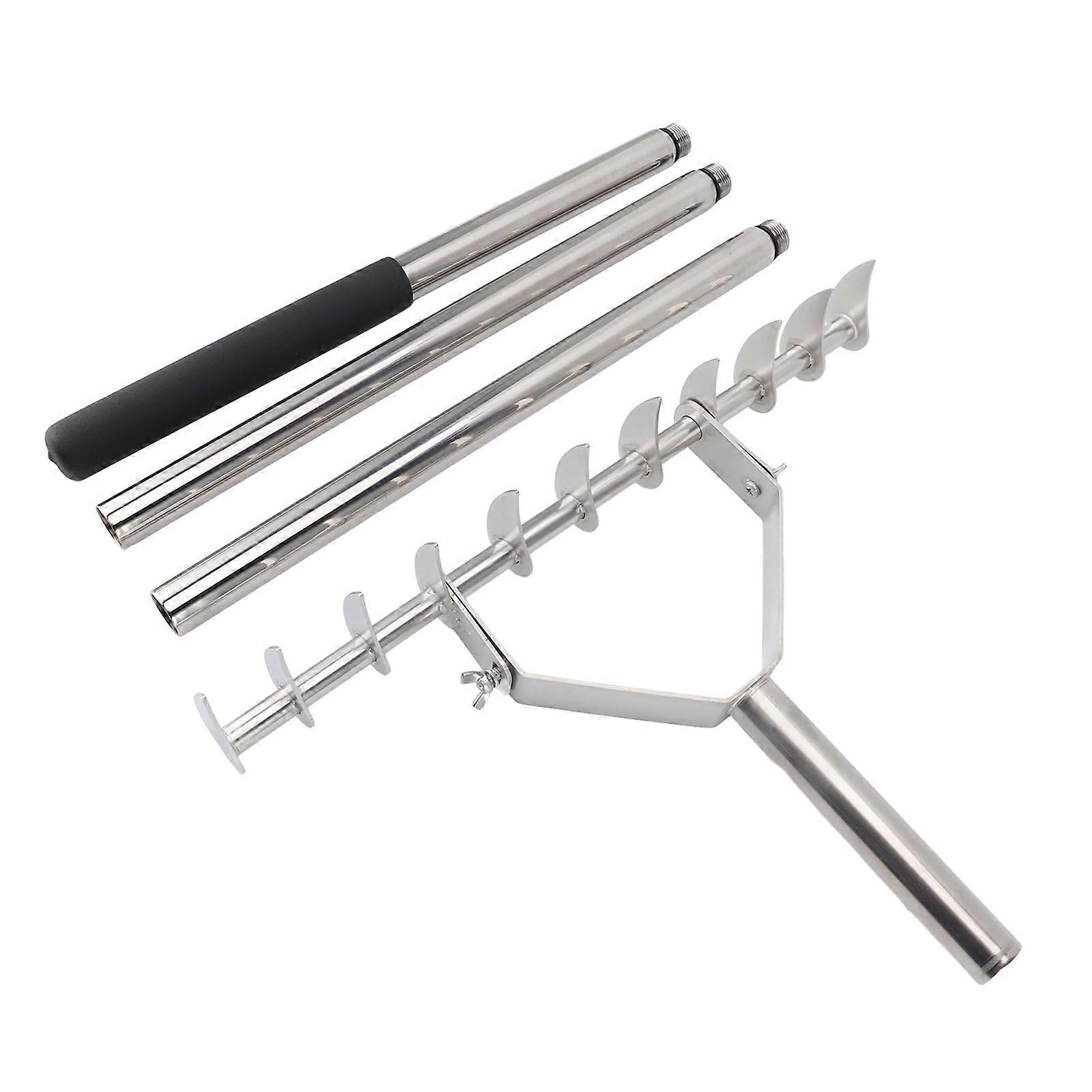 11 Tines Garden Rake Stainless Steel Adjustable Handle Soil Cultivator Rake Tool for Loosening Soil Gathering Leaf Leveling Lawn