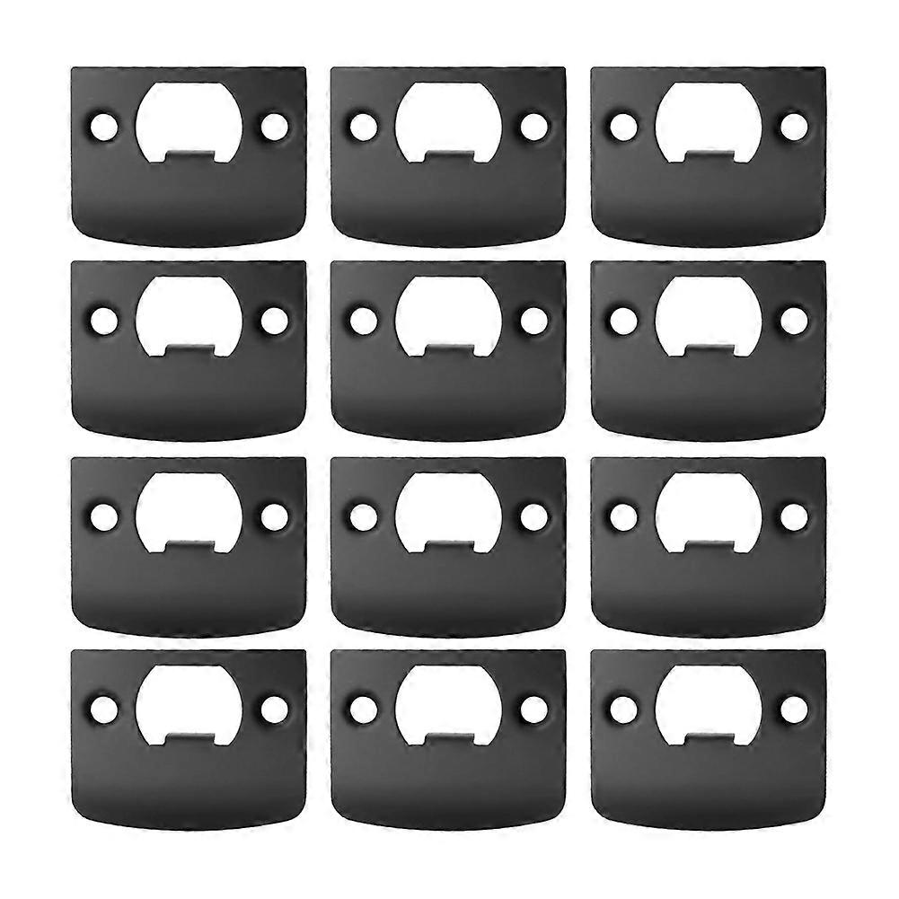 12 PCS Door Strike Plate, Black Deadbolt Strike Plate, Stainless Steel Deadbolt Covers Door Reinforc