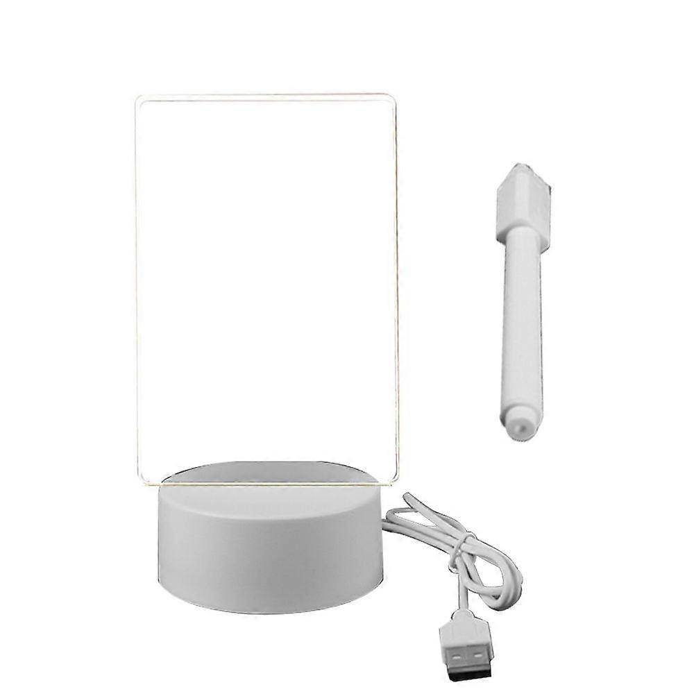 Creative Memo Board with USB LED Night Light Message Board with Pen Gift for Kids Girlfriend Decoration Rectangular Night Light