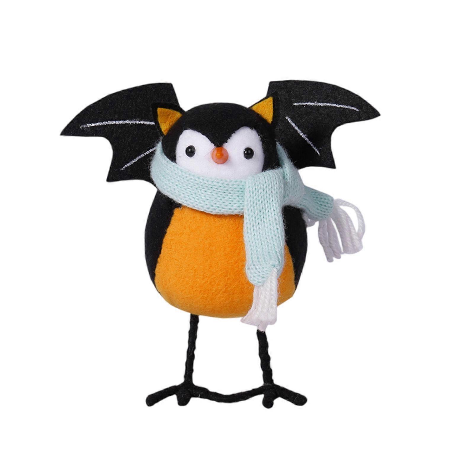 Halloween Simulations Bird Doll Figures Desk Decorations Multiple Color Bird Sculpture Festival Parties Decorations  Orange