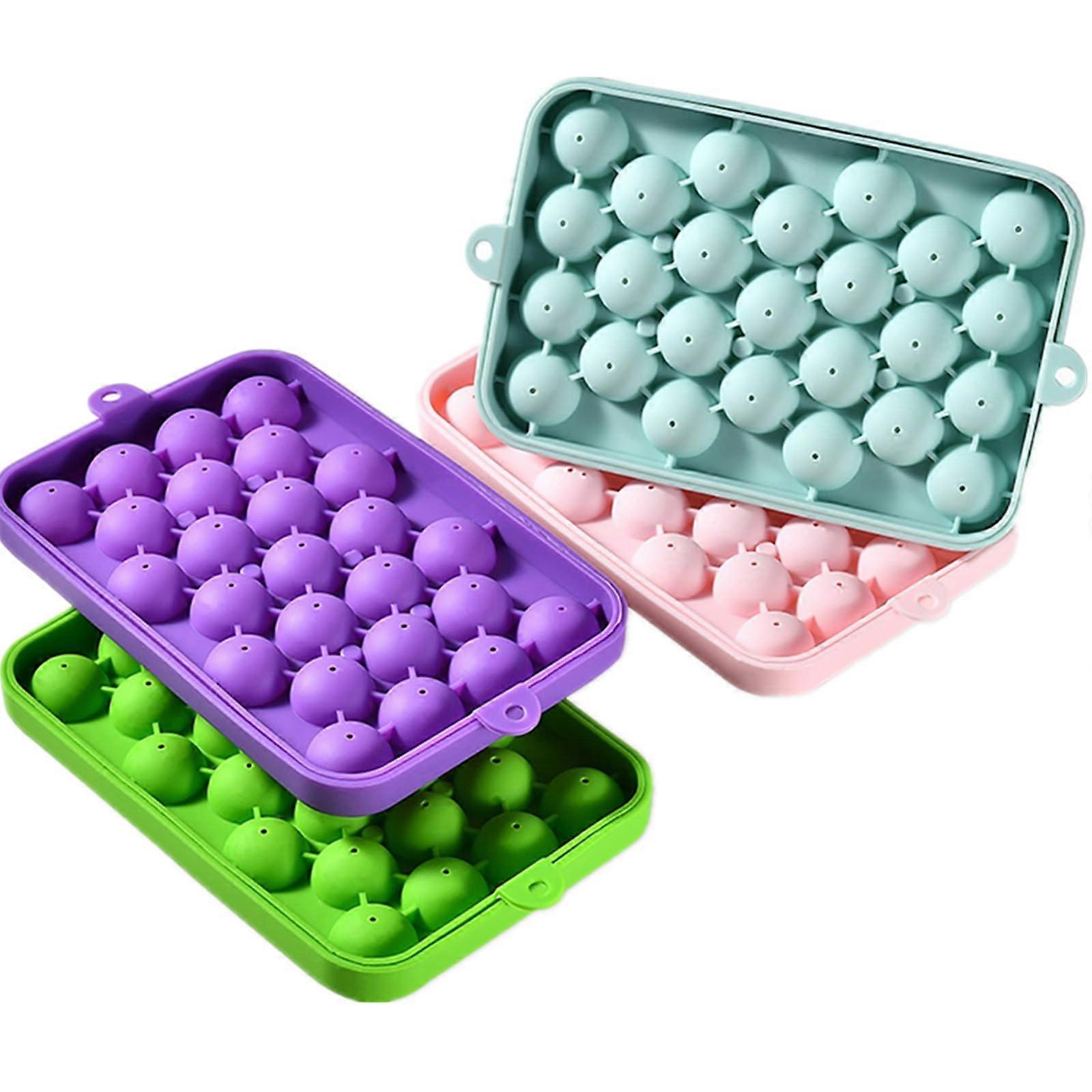 4 Pcs Round Ice Cube Trays for Cocktails Large Size