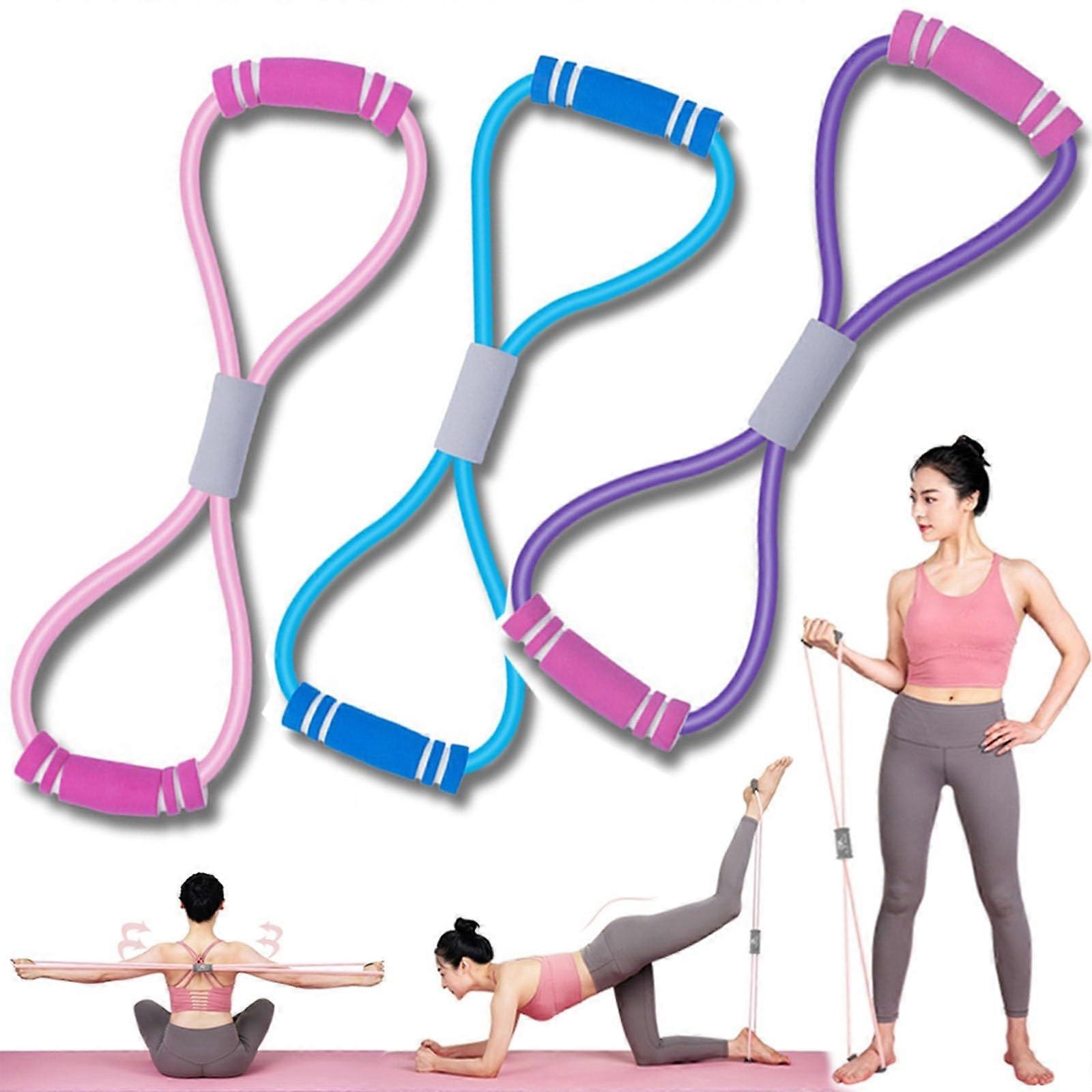 Saludea Resistance Band, Figure 8 Exercise Band with Handles for Full-Body Workouts, Latex, Heavy Duty, 48 Inches