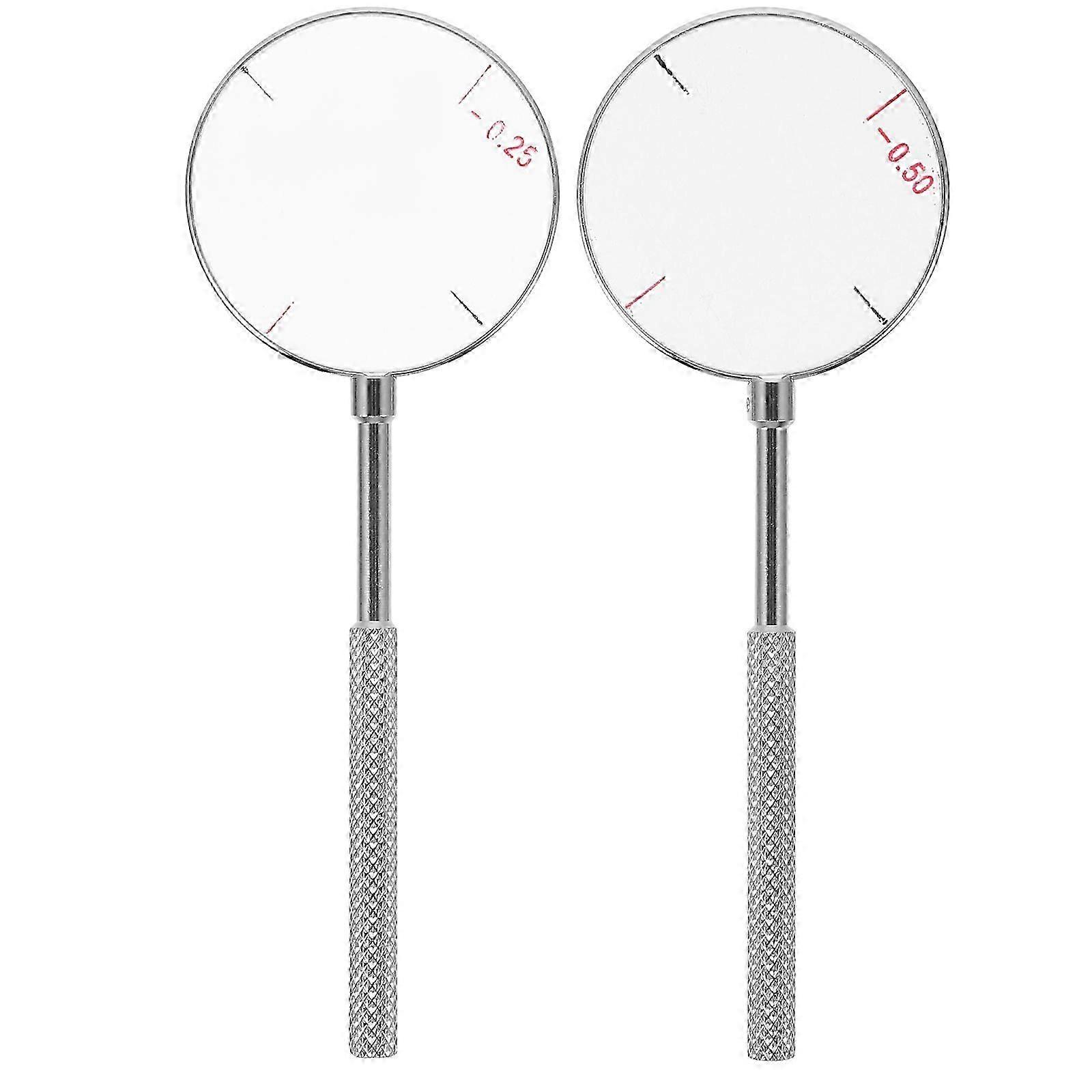 2pcs Round Optical Cross Cylinder Lens Tool Set Diopters Optical Instruments Diopters Kit (0.25/0.5)