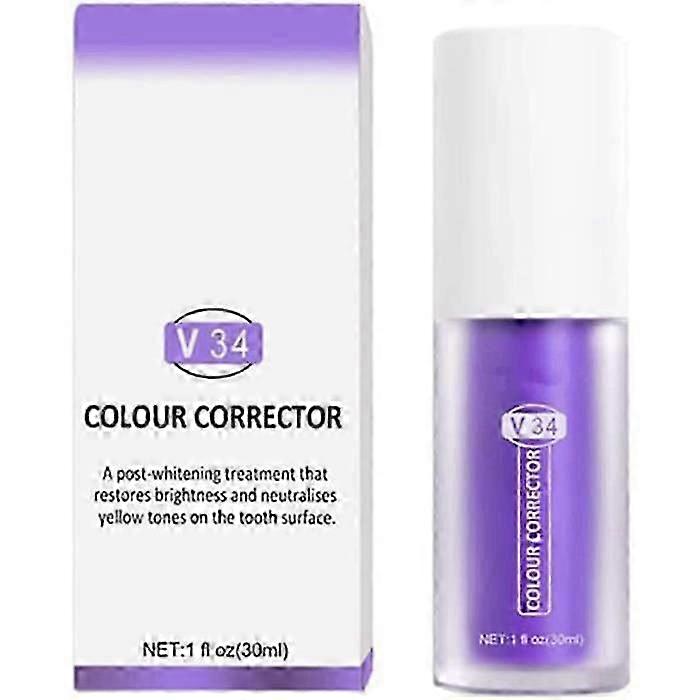 30ml Purple Toothpaste Tooth Color Corrector Enamel Care For Sensitive Teeth, Toothpaste