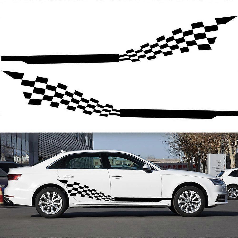 2 PCS/Set D-944 Striped Plaid Pattern Car Modified Decorative Sticker