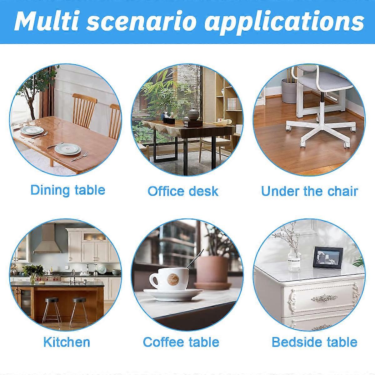 2.0mm Clear Desk Protector Vinyl Table Pad, Rectangular, 40x60cm