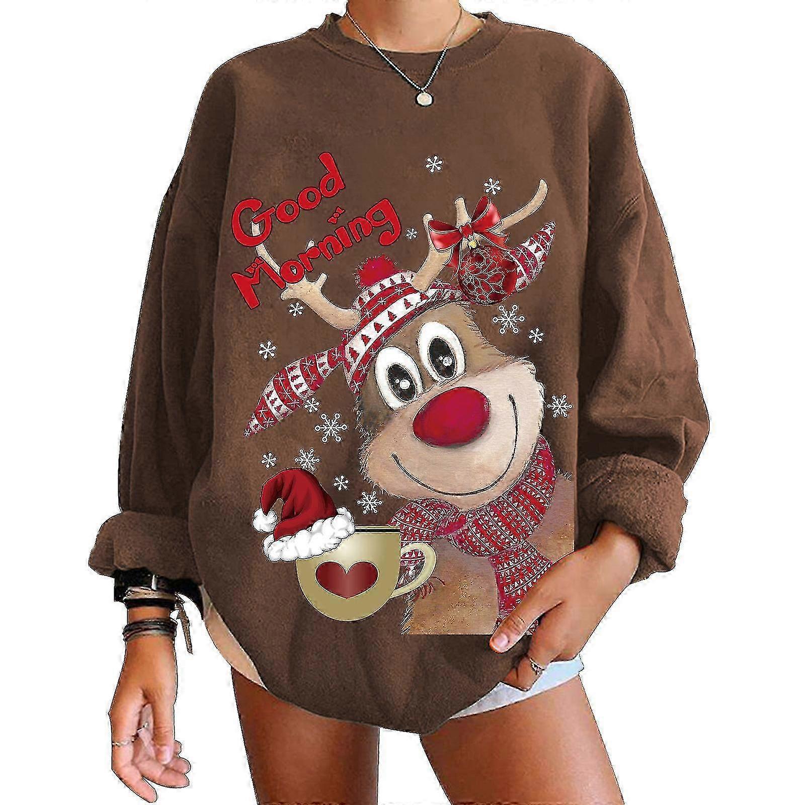 Women's Christmas Elk Knit Sweater - Festive Winter Pullover