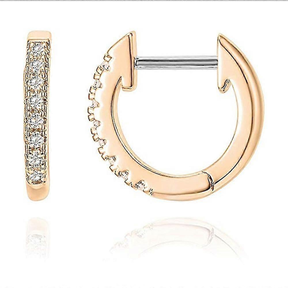 Gold Plated Cubic Zirconia Cuff Earrings Stud