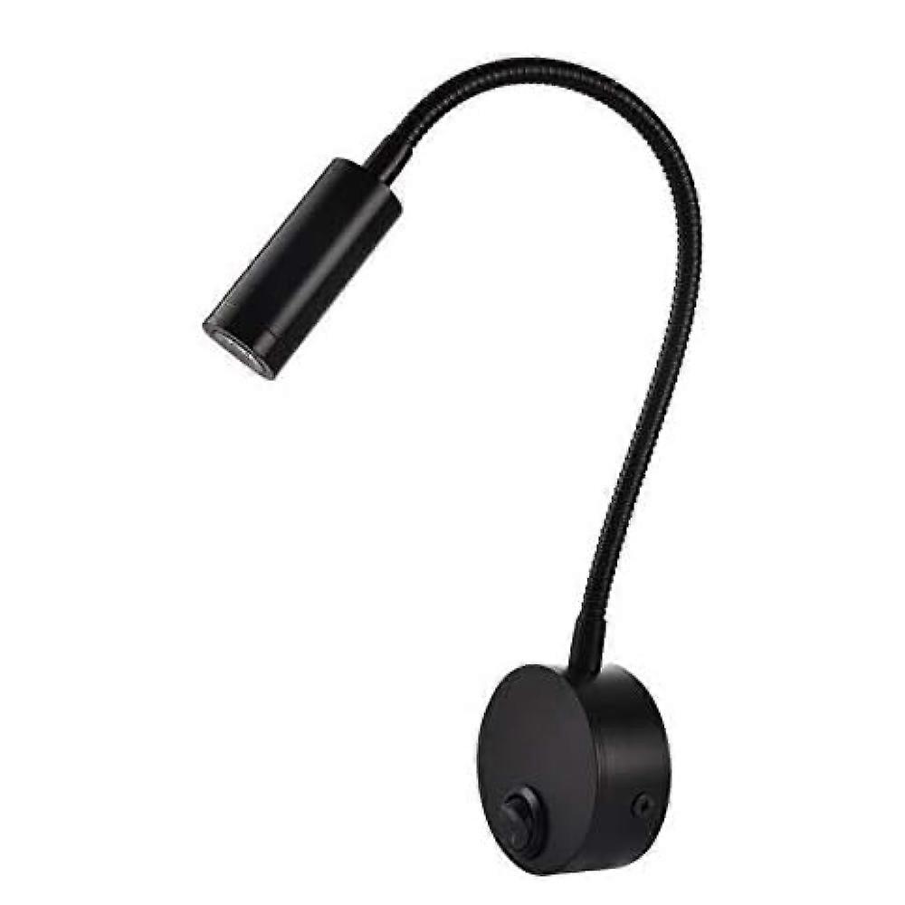 3W LED bedside reading light Flexible Swan LED reading light (Black) Wall light LED reading light with switch Warm white 3000K Modern