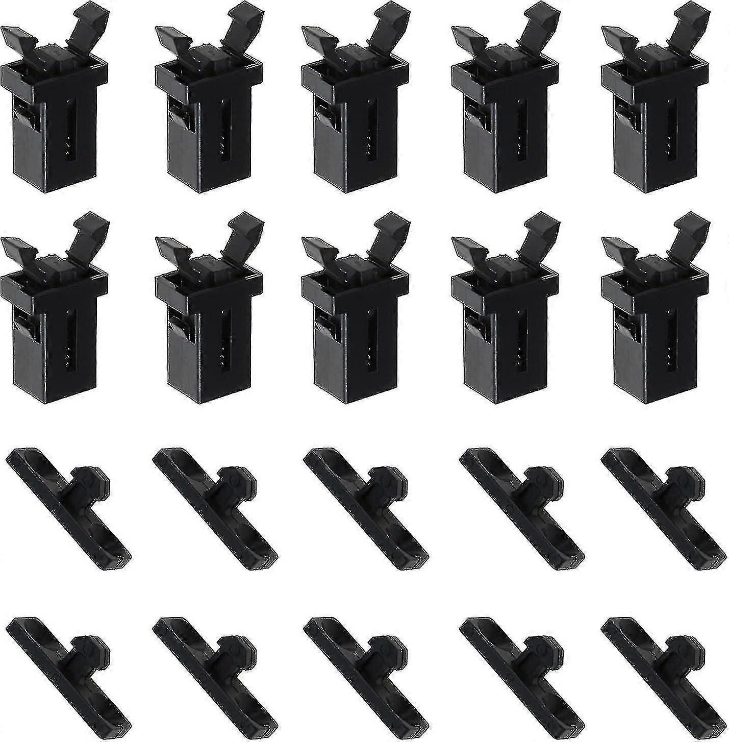 10 Pairs Of Touch Top Lid Bin Latch Lock Plastic Spare Repair Replacement Black Compatible With Brab