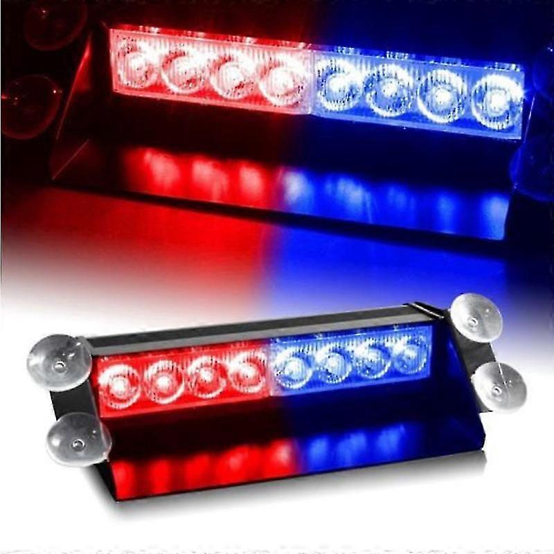 8 LED Universal Car Strobe Light Flasher Vehicle Windshield Flashing Warning Signal Lamp Red Blue Police Emergency lights 12V