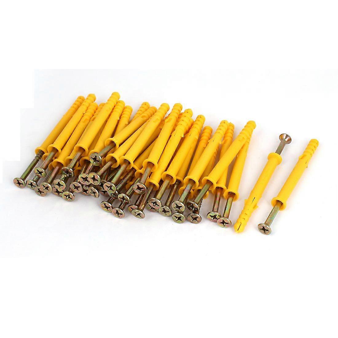 Plastic Expansion Bolt Fixing Screws 50pcs, Drilling Phillips Countersunk Anchors, Durable Plastic Material