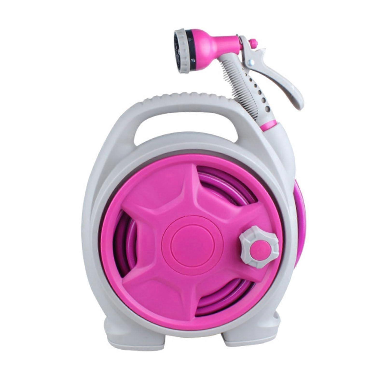 Garden Hose Holder 15M/50Ft Garden Watering Tool Set, Outdoor Hose Reel Cart with Hose and 6 Pattern Nozzle