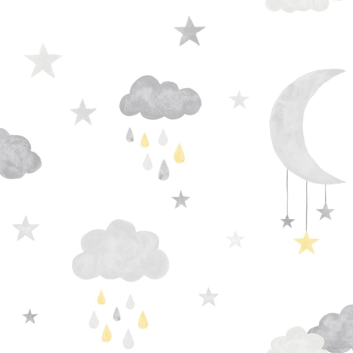 Little Ones Clouds Sterren Wallpaper