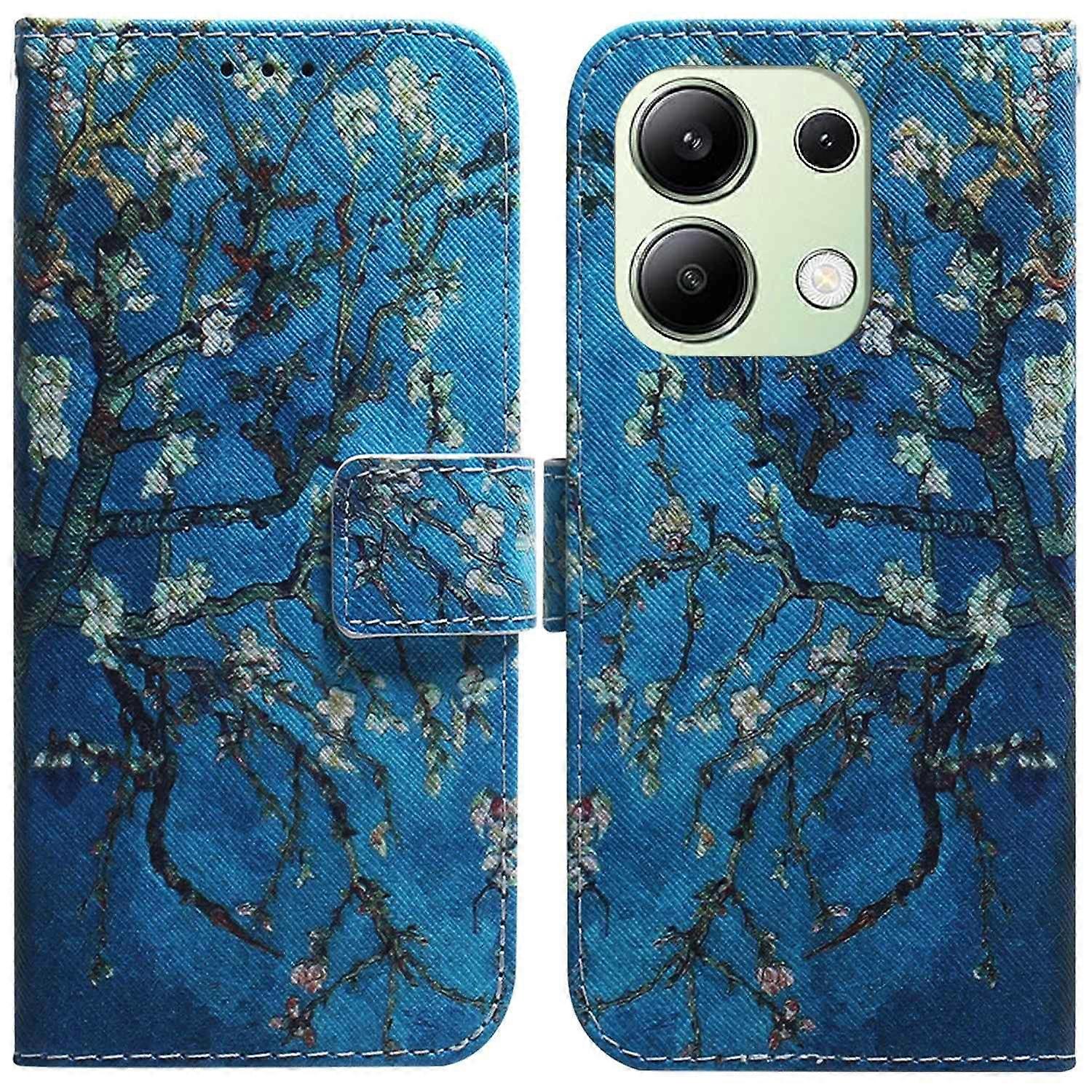 For Xiaomi Redmi Note 13 4G Leather Case Stand Wallet Phone Cover Pattern Printing