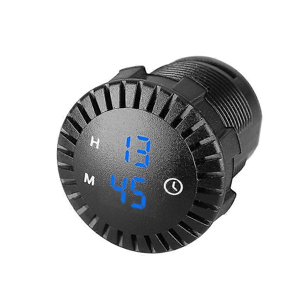 12v/24v touch digital clock for automotive car boat motorcycle led display hours minutes（blue） p
