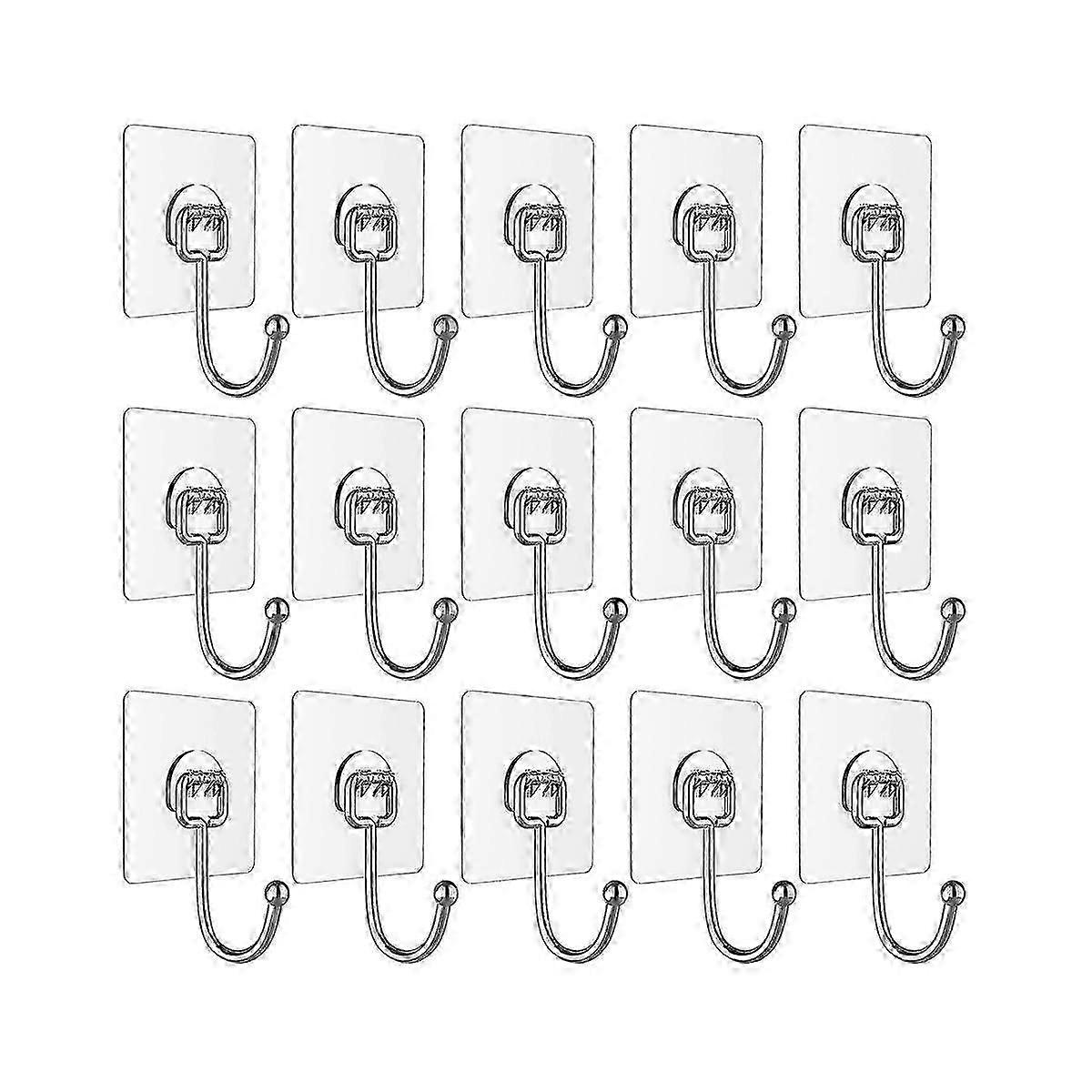 Adhesive Hooks For Hanging Heavy Duty Wall Hooks Towel Hook, Waterproof Transparent Hooks For Bathr