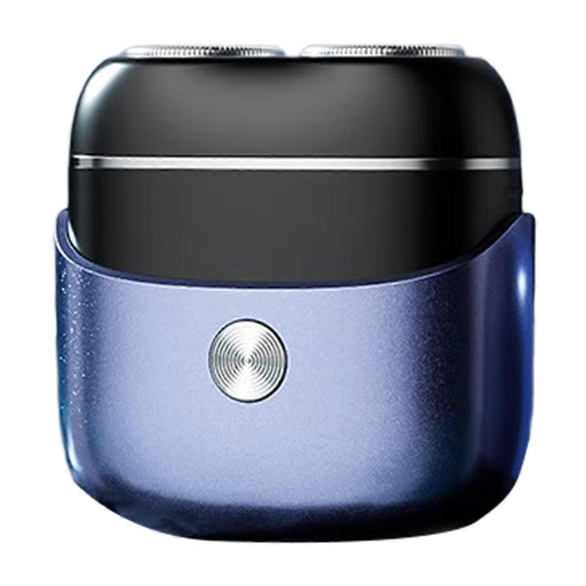 Mini Electric Shaver Portable Rotating Pocket Size Beard with Magnetic Shaver Head for Men Violet