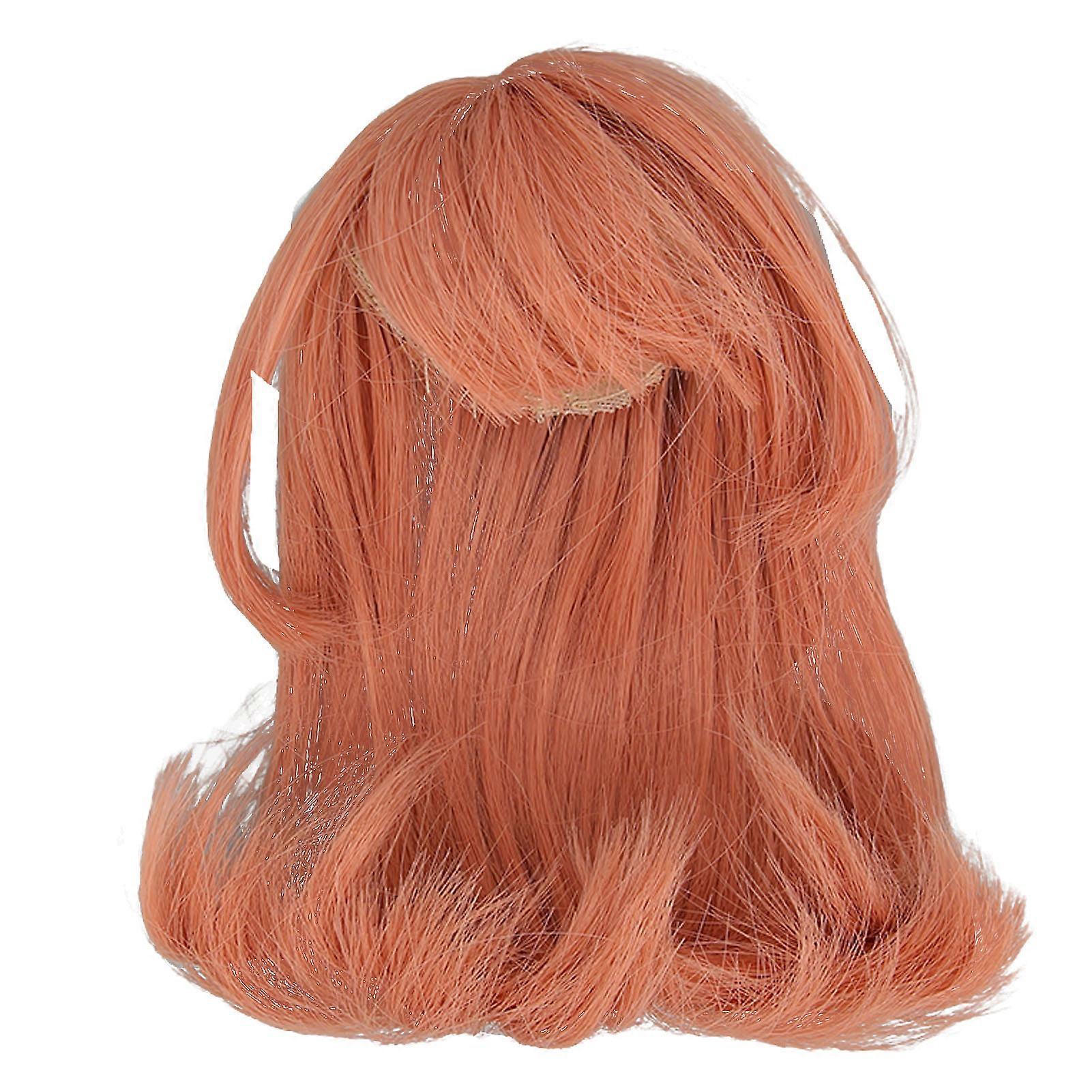 1/6 Ball Jointed with Bangs DIY Simulated Scalp High Temperature Silk Hair Wig for 15.5 to 17cm Doll