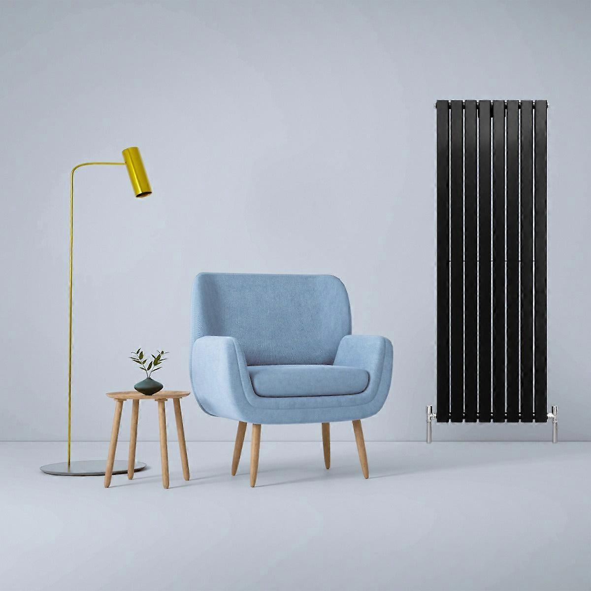 Designer Radiators 160 x 56cm Flat Panel Modern Central Heating Matt Black Vertical Column Double