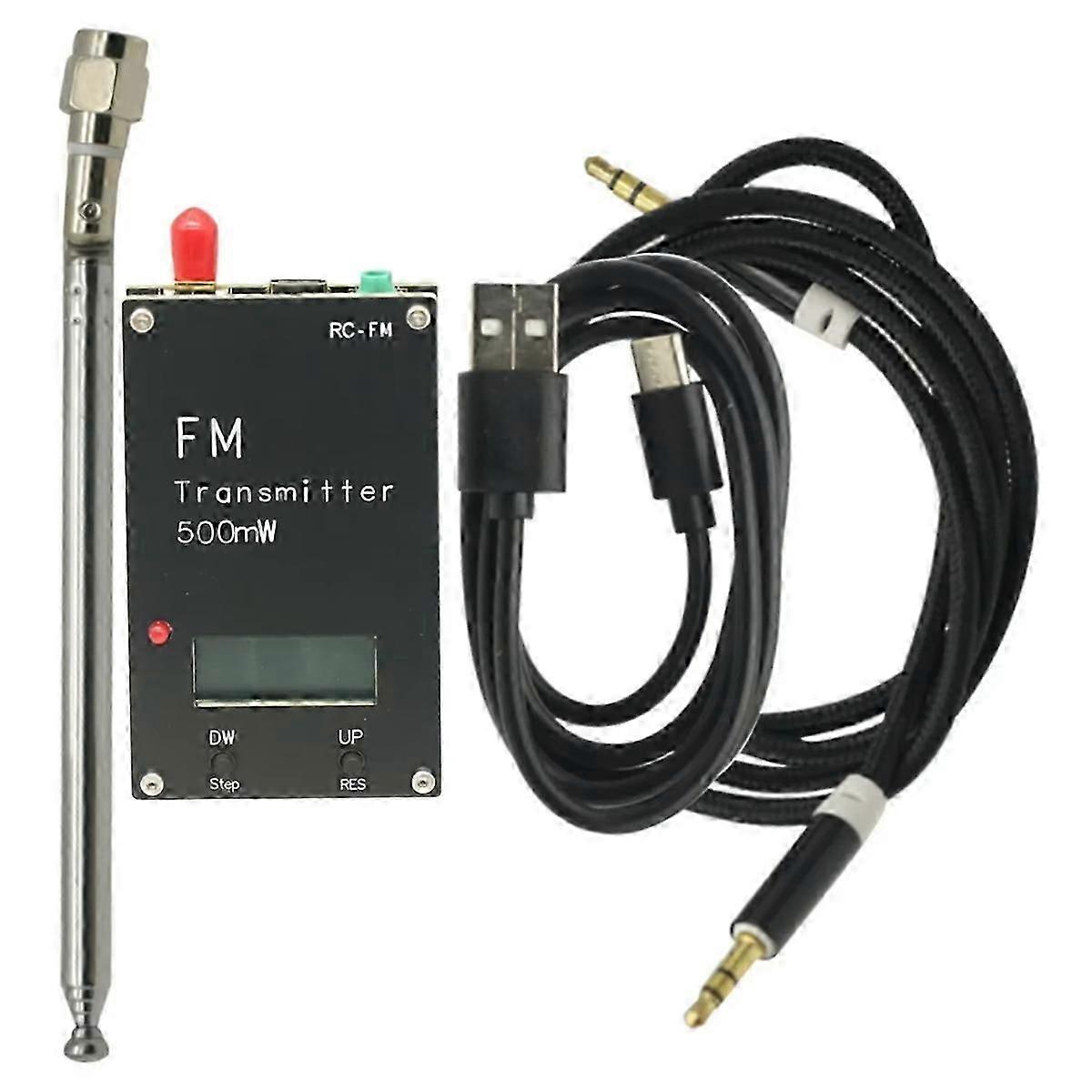 2000M 500mW FM Transmitter Frequency LCD Display Stereo Digital Adjustable Frequency FM Transmitter