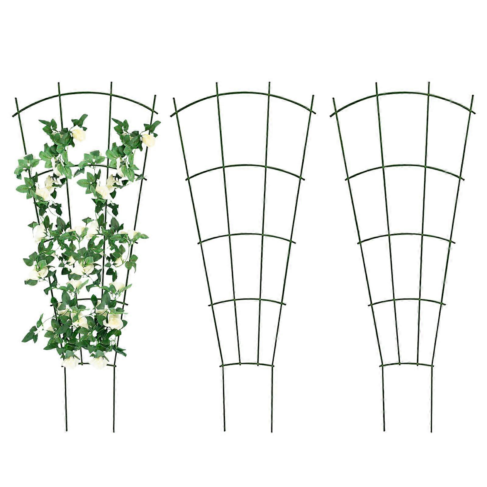 Trellis, Pack of 3 Garden Plant Support, Metal Flower Support, Potted Plants, Climbing Aid