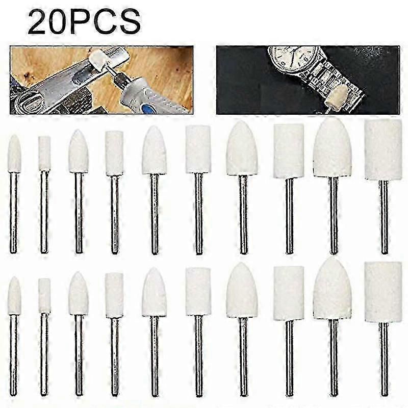 Wool Buffing Wheels Felt Mounted Mandrel Polishing Bits Kit 4/6/8/10/12mm