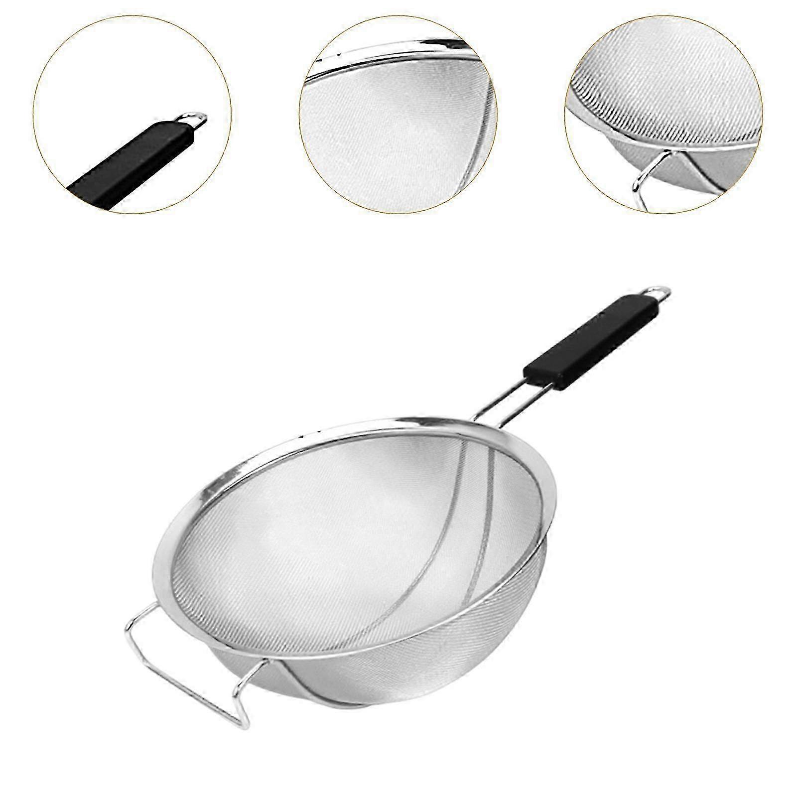 Fine Mesh Strainer Kitchen Sieve for Cooking 22cm-28cm Silver