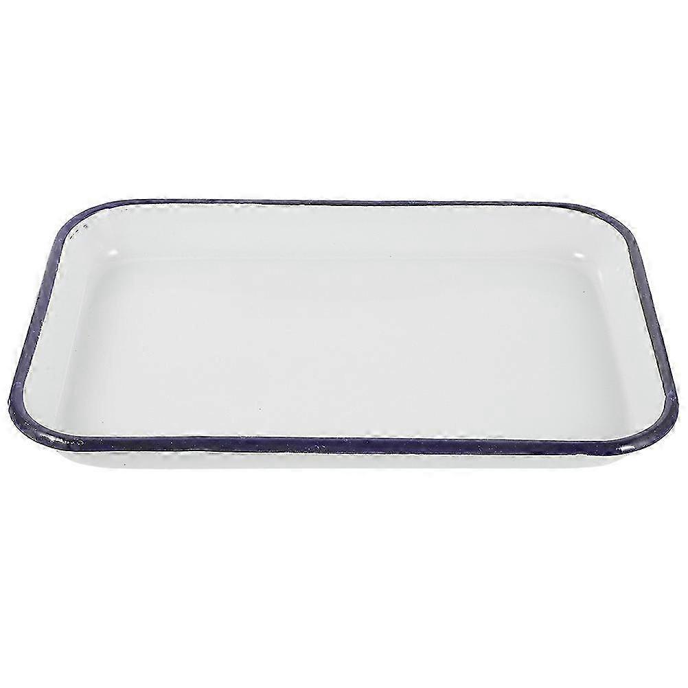 Plat de cuisson en émail antiadhésif 35x25cm Rôtissoire rectangulaire Plateau multi-usage