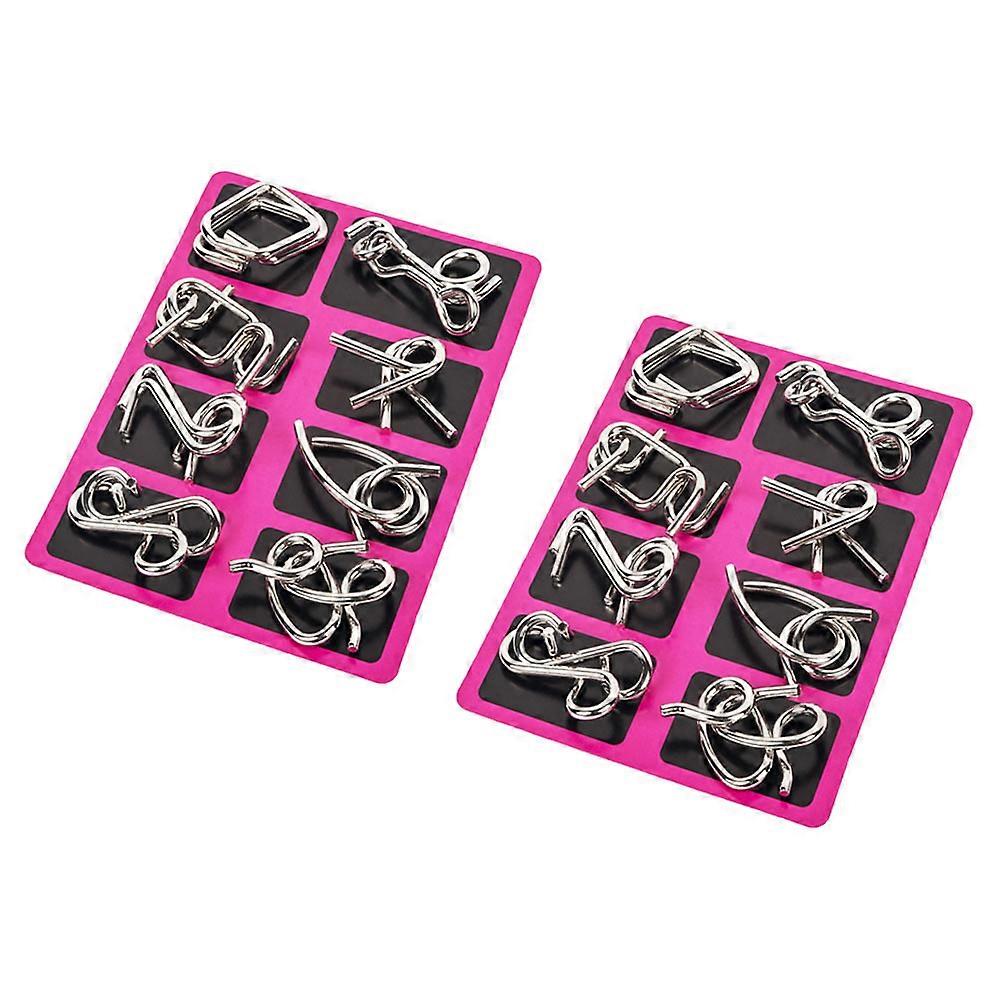 2 Sets Disentanglement Puzzle Interlock Brain Teaser Game for All Ages Wire IQ Challenge for Endless Fun