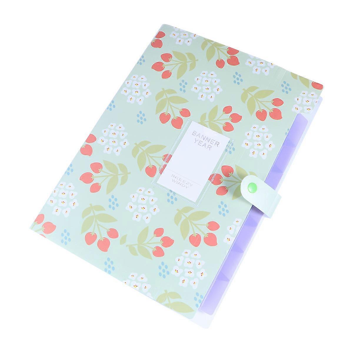 Organizer Folder with Floral Theme, Plastic Material and 8 Expandable Sections