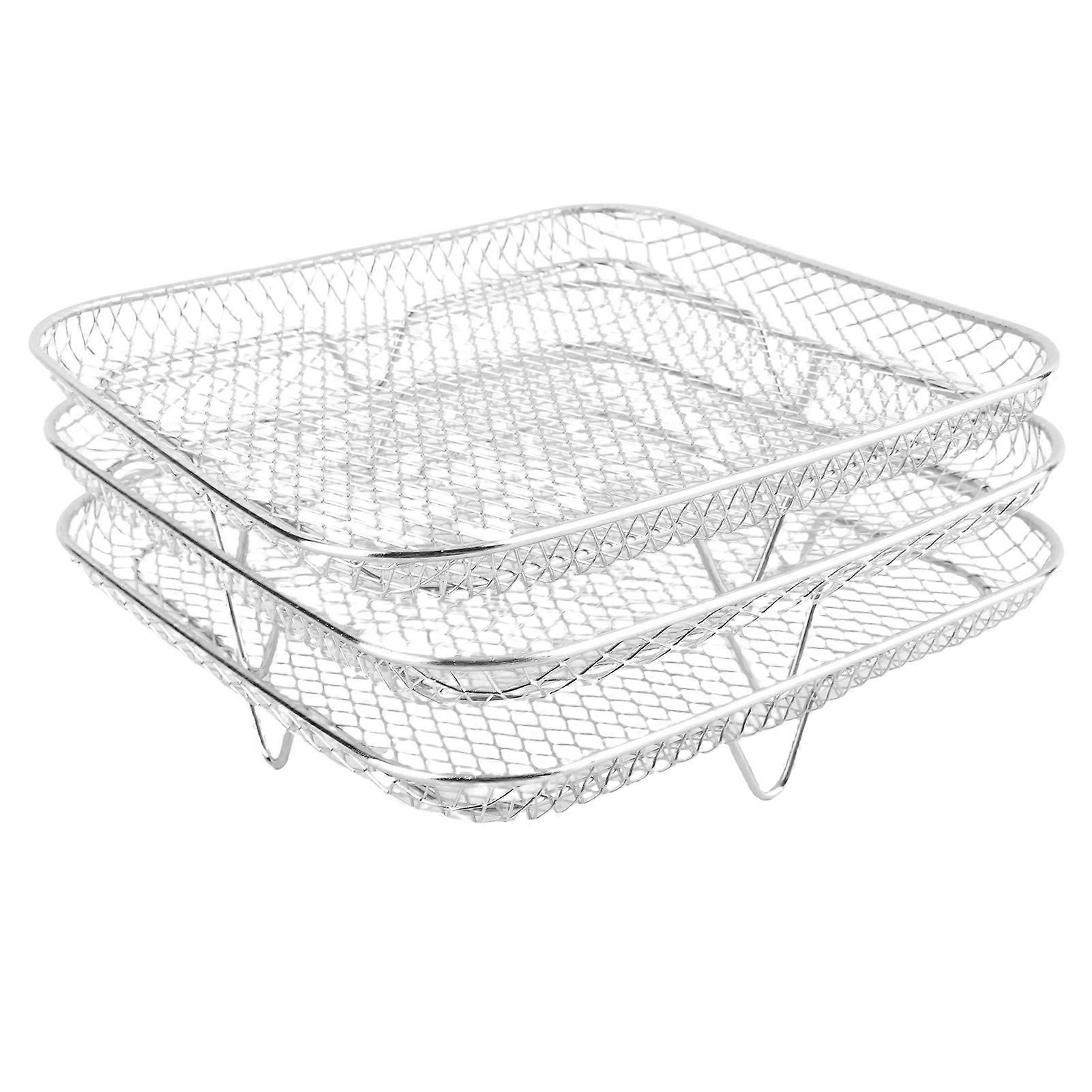 3PCS 8 Inch 304 Stainless Steel Stackable Fryer Racks Set