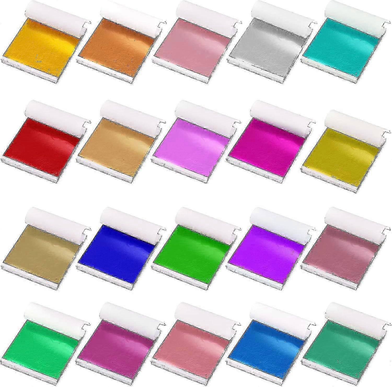 1000 fogli 20 colori foglia oro fogli imitazione carta foglia oro metallico foglia d'oro foglio carta multicolore fogli per arti decorazione artigianato
