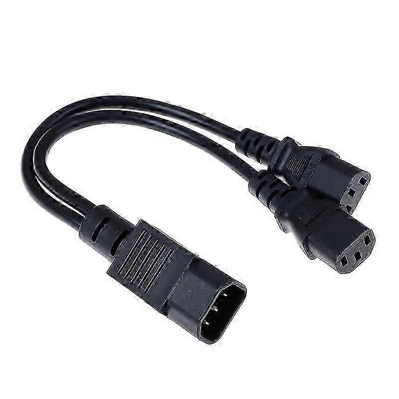 C14 to C13 Y Splitter Extension Cable for Server PDU/PSU Power Cord 30cm